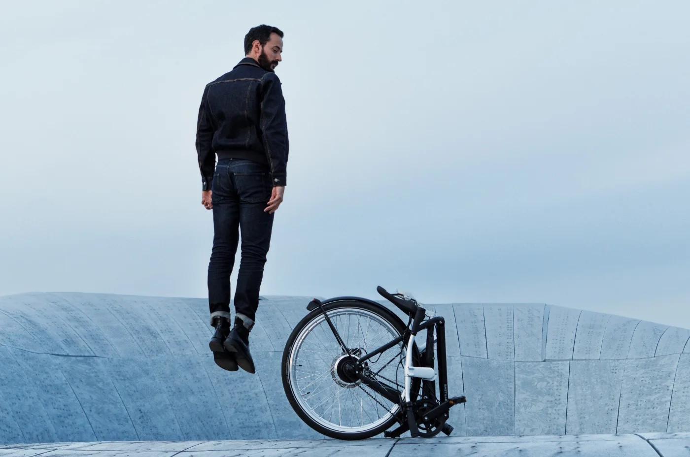 A Bastille bike and a jumping man