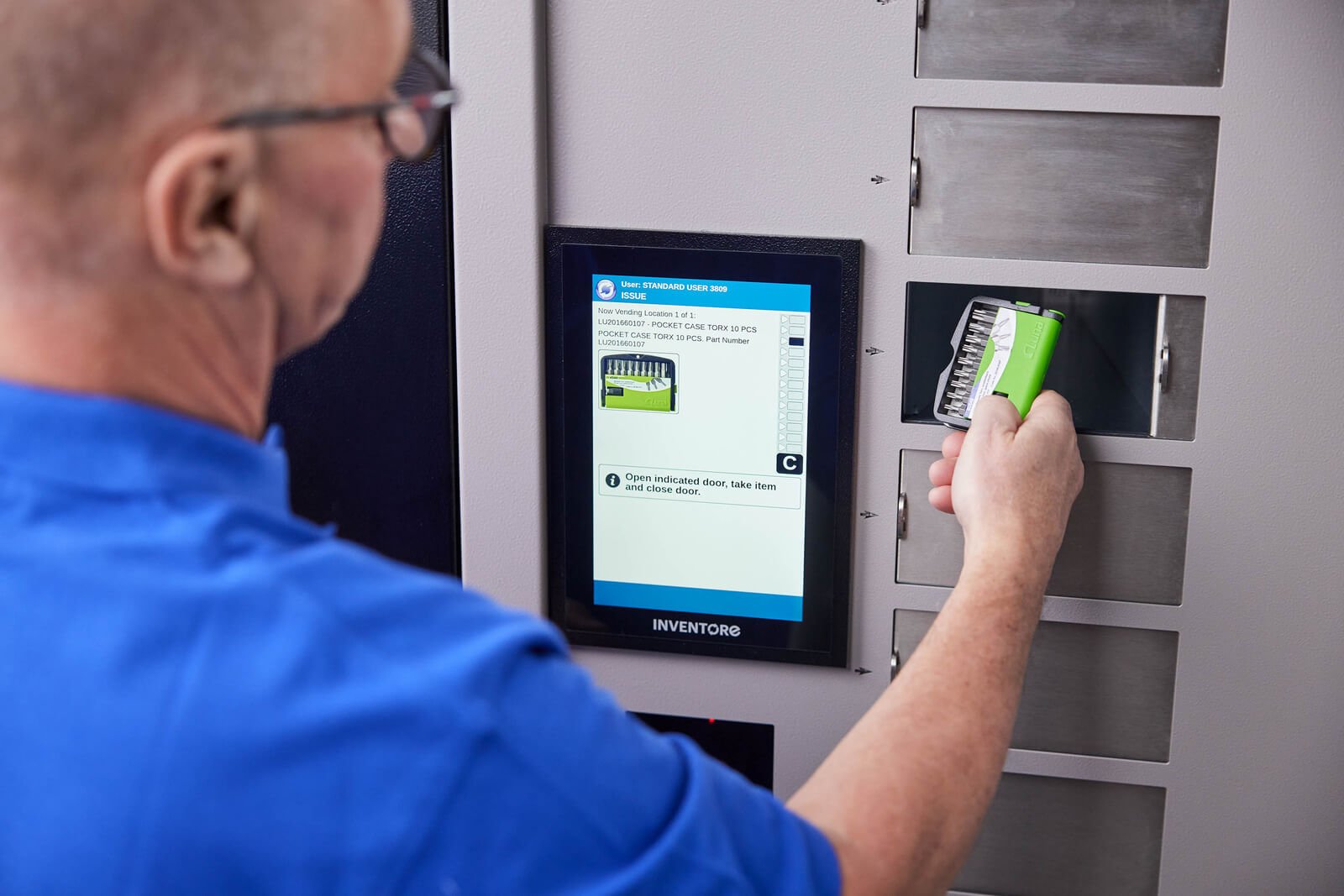 A man using the EasyVend system